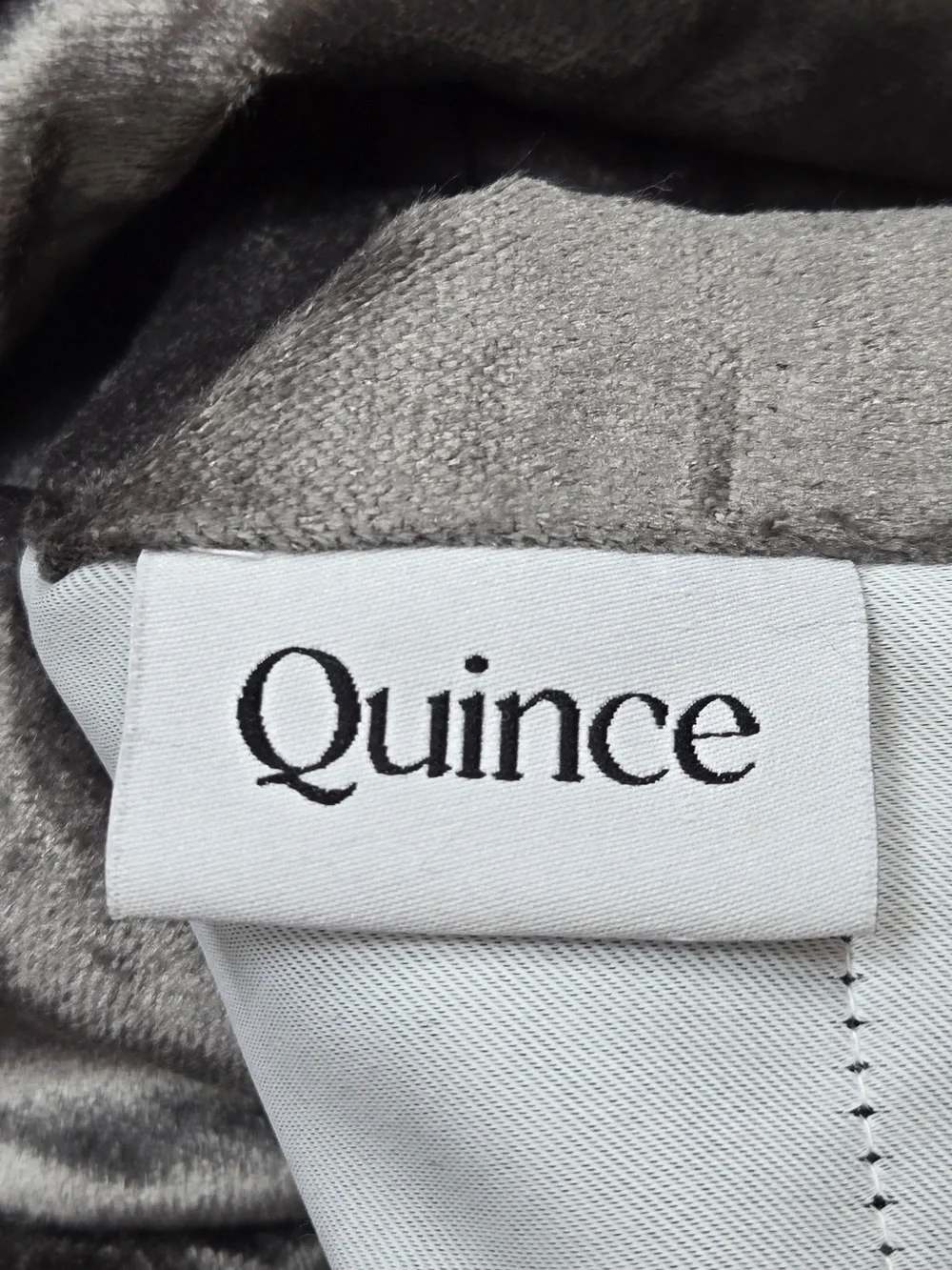 NWT QUINCE 1 48x84 Cotton Velvet True Blackout Curtain Slate 9787